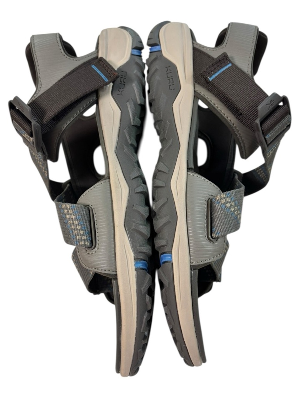KURU Current Sandals Shoes Mens Size 12 Cedar Brown Mineral Blue Comfort Hiking - Picture 7 of 10